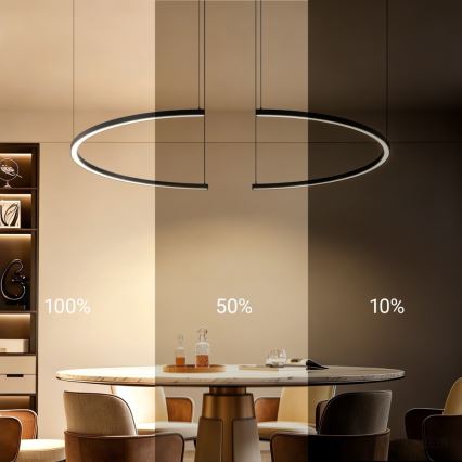Immax NEO 07329L - dimeriuojama LED liustra ant kabelio FINO, LED/72W/230V, 120 cm, juoda, Tuya + nuotolinis valdymas