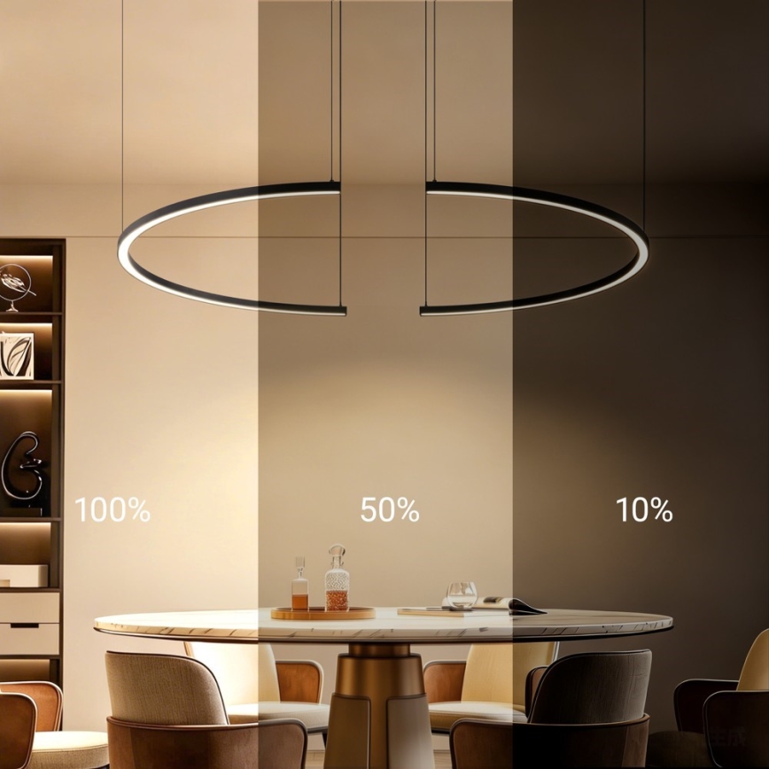 Immax NEO 07329L - dimeriuojama LED liustra ant kabelio FINO, LED/72W/230V, 120 cm, juoda, Tuya + nuotolinis valdymas