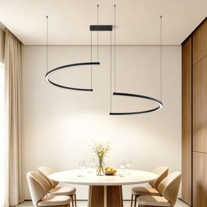 Immax NEO 07329L - dimeriuojama LED liustra ant kabelio FINO, LED/72W/230V, 120 cm, juoda, Tuya + nuotolinis valdymas