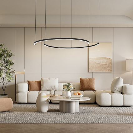 Immax NEO 07329L - dimeriuojama LED liustra ant kabelio FINO, LED/72W/230V, 120 cm, juoda, Tuya + nuotolinis valdymas
