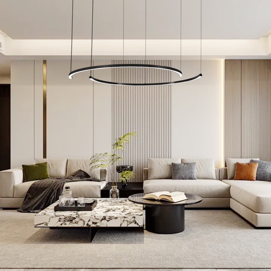 Immax NEO 07329L - dimeriuojama LED liustra ant kabelio FINO, LED/72W/230V, 120 cm, juoda, Tuya + nuotolinis valdymas