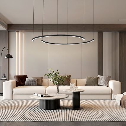 Immax NEO 07329L - dimeriuojama LED liustra ant kabelio FINO, LED/72W/230V, 120 cm, juoda, Tuya + nuotolinis valdymas
