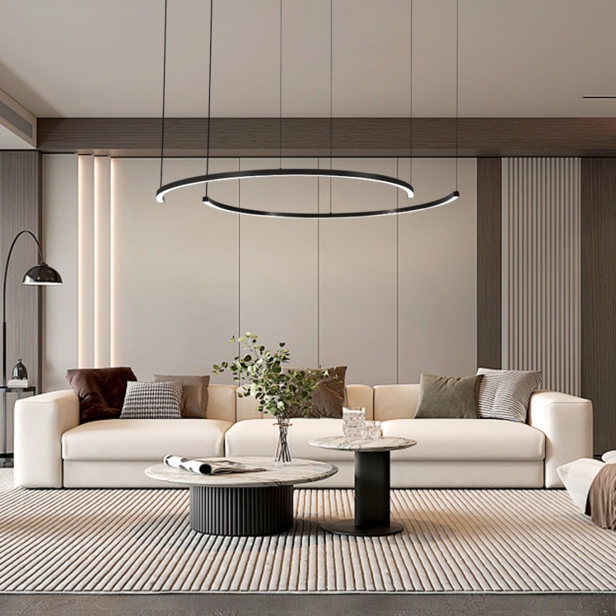 Immax NEO 07329L - dimeriuojama LED liustra ant kabelio FINO, LED/72W/230V, 120 cm, juoda, Tuya + nuotolinis valdymas
