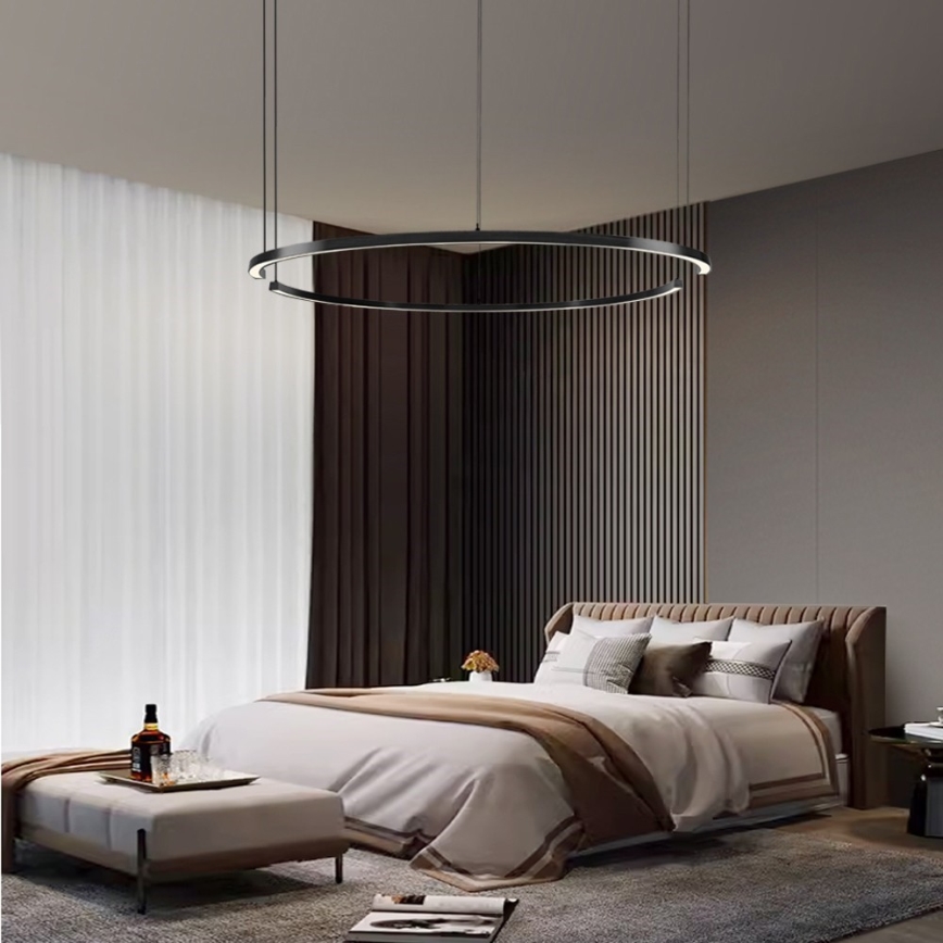 Immax NEO 07329L - dimeriuojama LED liustra ant kabelio FINO, LED/72W/230V, 120 cm, juoda, Tuya + nuotolinis valdymas