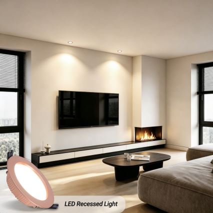 Immax NEO 07330L - LED dimeriuojamas įleidžiamas DOWN šviestuvas LED/12W/230V Wi-Fi Tuya, skersmuo 12 cm, rožinio aukso spalvos