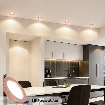 Immax NEO 07330L - LED dimeriuojamas įleidžiamas DOWN šviestuvas LED/12W/230V Wi-Fi Tuya, skersmuo 12 cm, rožinio aukso spalvos