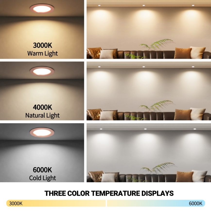 Immax NEO 07330L - LED dimeriuojamas įleidžiamas DOWN šviestuvas LED/12W/230V Wi-Fi Tuya, skersmuo 12 cm, rožinio aukso spalvos