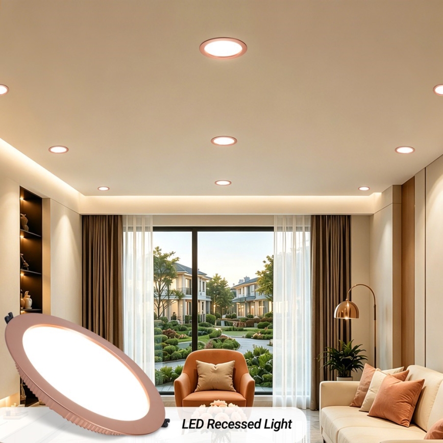 Immax NEO 07331L - Dimeriuojamas įleidžiamas DOWN LED/36W/230V Wi-Fi Tuya skersmuo 23 cm rožinio aukso