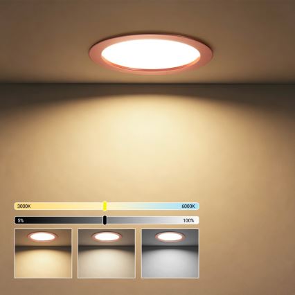 Immax NEO 07331L - Dimeriuojamas įleidžiamas DOWN LED/36W/230V Wi-Fi Tuya skersmuo 23 cm rožinio aukso