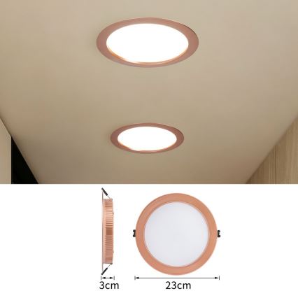 Immax NEO 07331L - Dimeriuojamas įleidžiamas DOWN LED/36W/230V Wi-Fi Tuya skersmuo 23 cm rožinio aukso