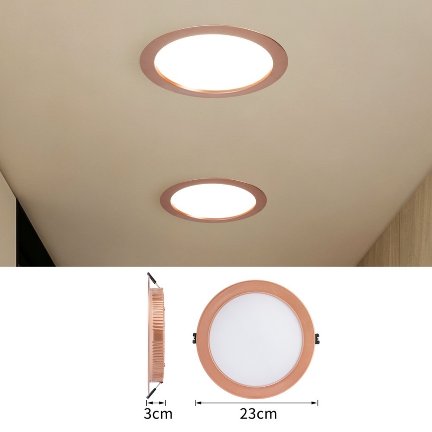 Immax NEO 07331L - Dimeriuojamas įleidžiamas DOWN LED/36W/230V Wi-Fi Tuya skersmuo 23 cm rožinio aukso
