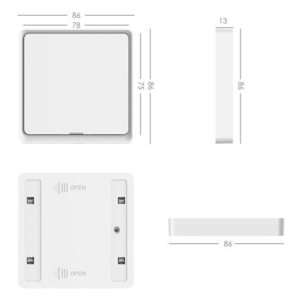 Immax NEO 07506L - Jungiklis 1-mygtuko SMART 1xCR2430 Zigbee 3.0 Tuya