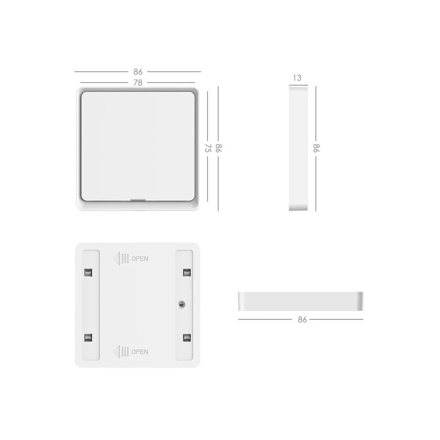 Immax NEO 07506L - Jungiklis 1-mygtuko SMART 1xCR2430 Zigbee 3.0 Tuya