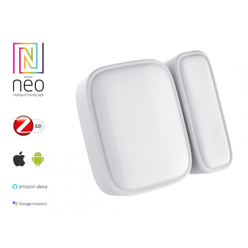 Immax NEO 07511L - KOMPLEKTAS 2x Magnetinis langų ir durų jutiklis SMART 1xCR2032  Zigbee Tuya
