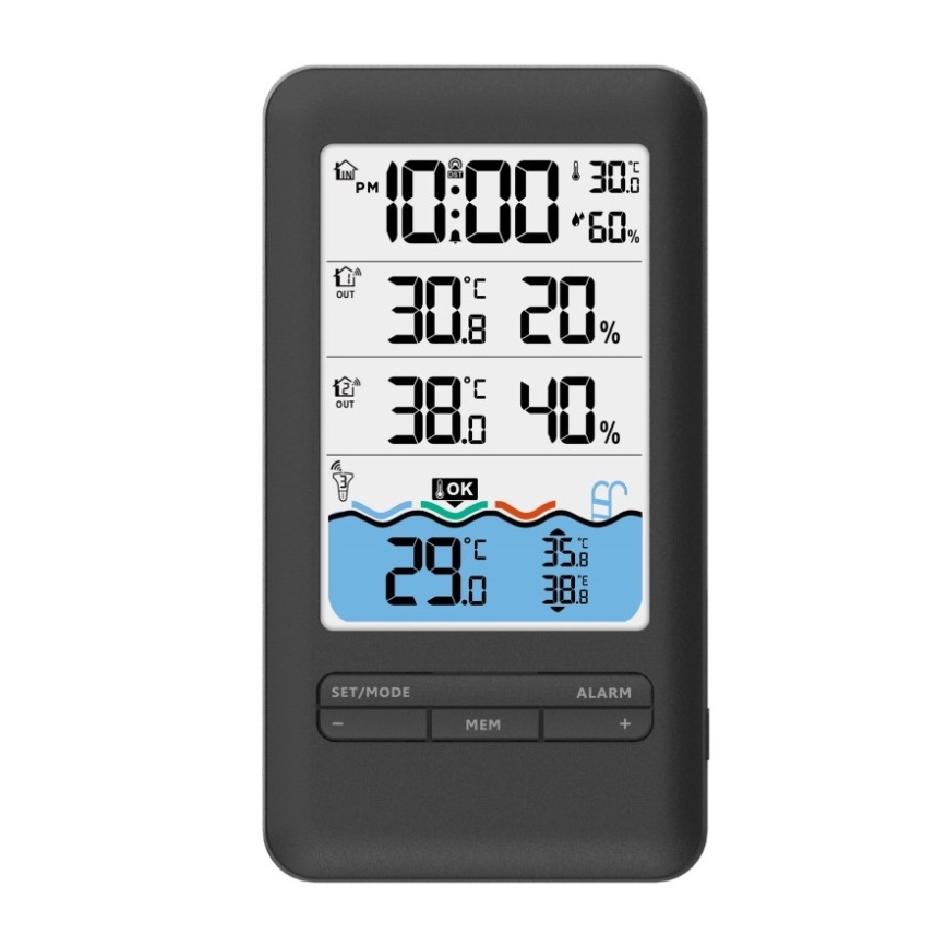 Immax NEO 07529L - Išmanusis baseino temperatūros jutiklis + 2x patalpų temperatūros ir drėgmės jutiklis Wi-Fi Tuya