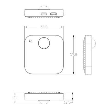 Immax NEO 07530L - Išmanusis PIR, buvimo ir apšvietimo jutiklis USB/5V Tuya