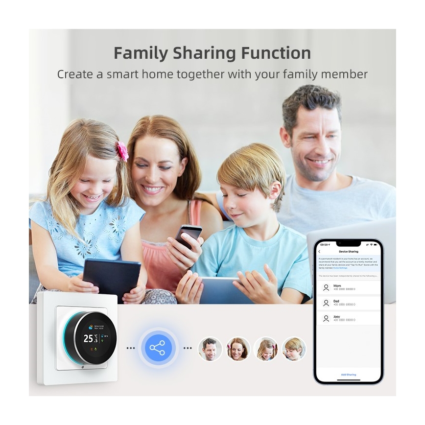 Immax NEO 07534L - SMART grindinio šildymo termostatas 230V/3A Wi-Fi Tuya