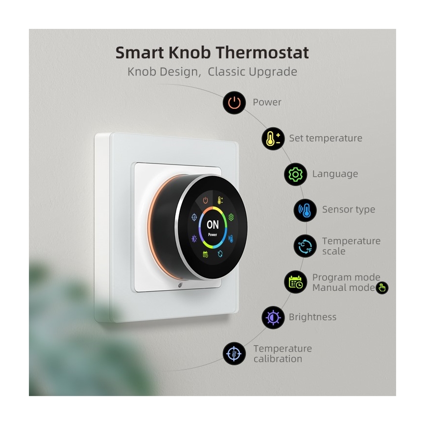 Immax NEO 07534L - SMART grindinio šildymo termostatas 230V/3A Wi-Fi Tuya
