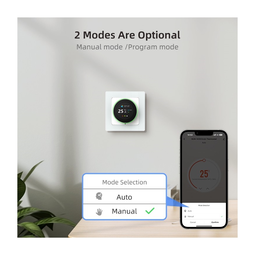 Immax NEO 07535L - Išmanusis termostatas elektriniam grindiniam šildymui 230V/16A Wi‑Fi (Tuya)
