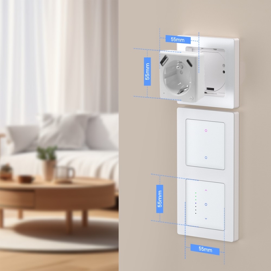 Immax NEO 07544L - Išmanioji E tipo rozetė 16 A / 230 V + 1x USB-A + 1x USB-C PD 20 W Wi-Fi