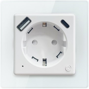 Immax NEO 07552L - Išmanioji F tipo kištukinė rozetė 16A/230V + 1xUSB-A+1xUSB C PD 20W