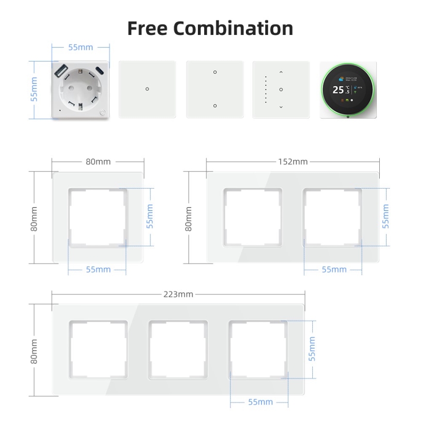 Immax NEO 07552L - Išmanioji F tipo kištukinė rozetė 16A/230V + 1xUSB-A+1xUSB C PD 20W