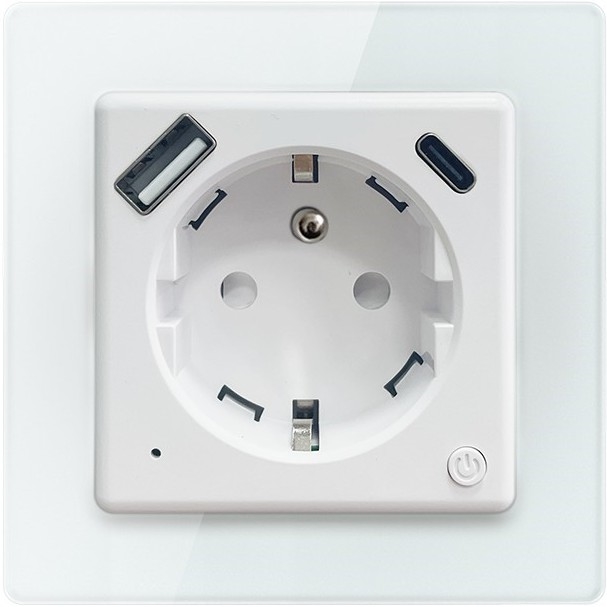 Immax NEO 07553L - Išmanioji kištukinė rozetė E 16A/230V + 1xUSB-A+1xUSB C PD 20W Tuya