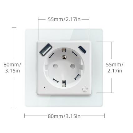 Immax NEO 07553L - Išmanioji rozetė E 16A/230V + 1xUSB-A+1xUSB C PD 20W