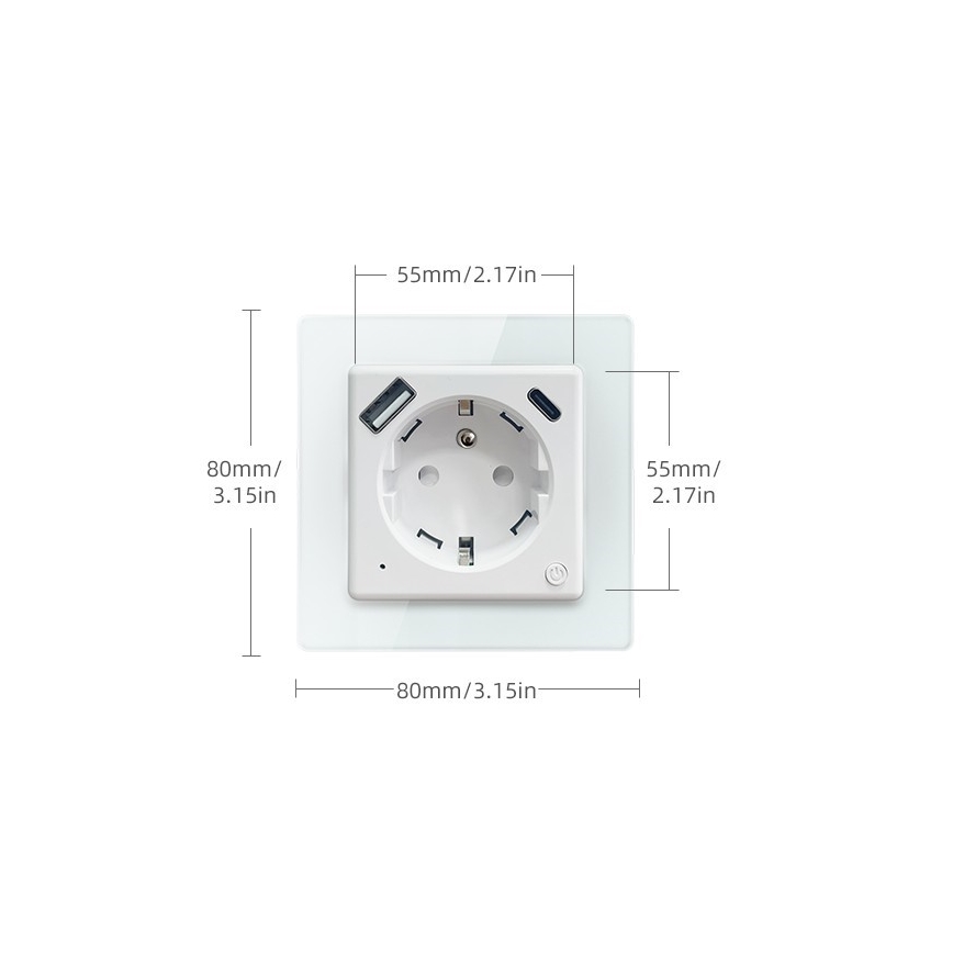 Immax NEO 07553L - Išmanioji rozetė E 16A/230V + 1xUSB-A+1xUSB C PD 20W