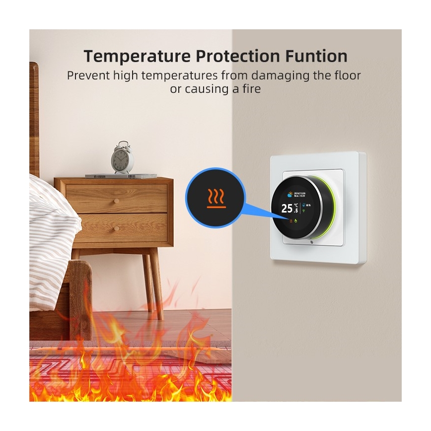 Immax NEO 07555L - Termostatas skirtas elektriniam grindiniam šildymui SMART 230V/16A