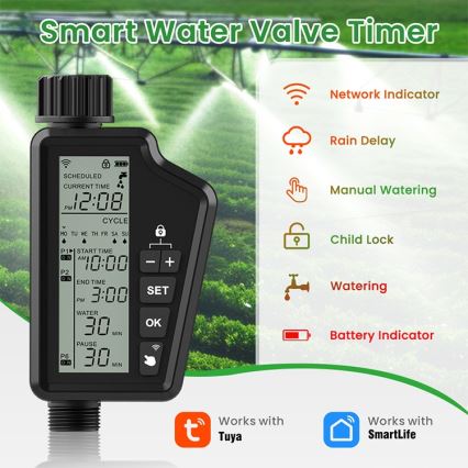 Immax NEO 07556L - Laistymo vožtuvas 4xAA IP65 Wi-Fi Tuya