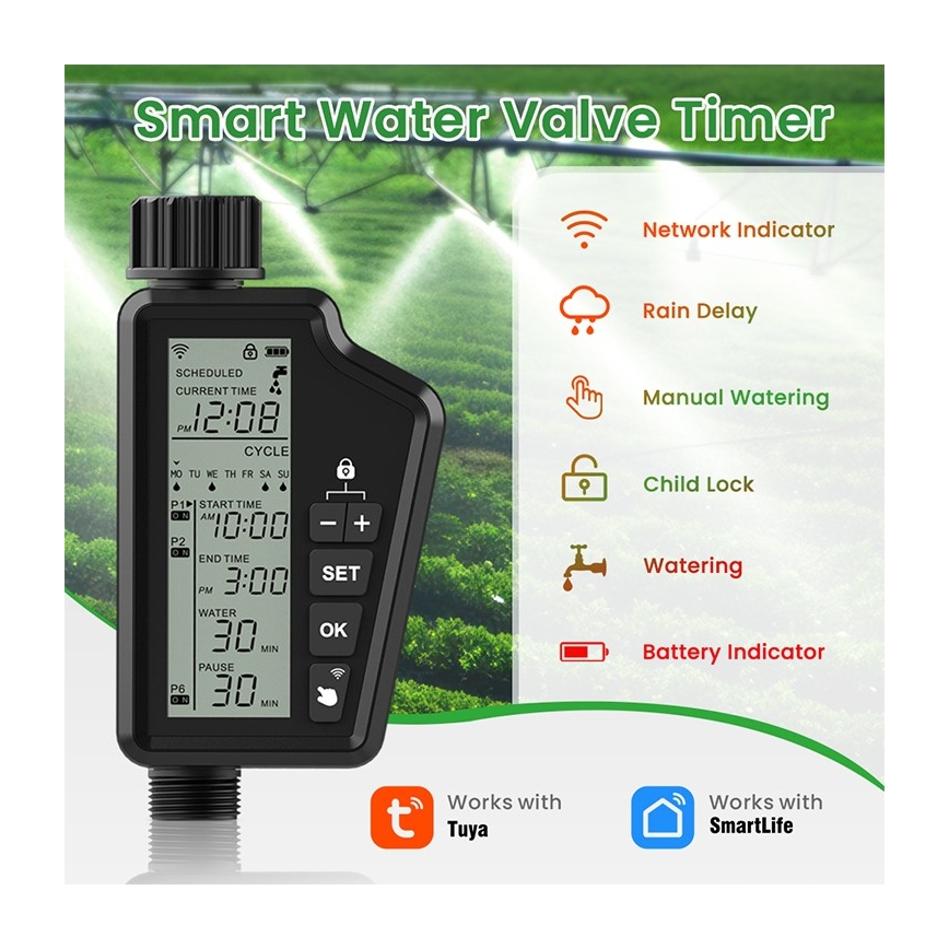 Immax NEO 07556L - Laistymo vožtuvas 4xAA IP65 Wi-Fi Tuya