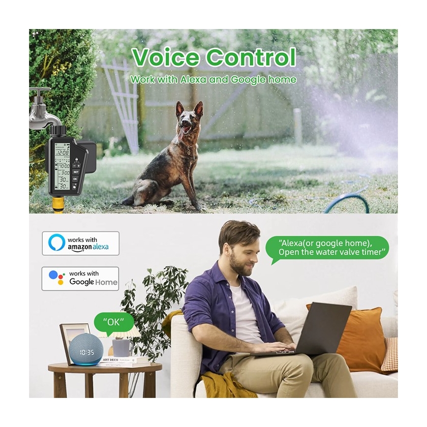Immax NEO 07556L - Laistymo vožtuvas 4xAA IP65 Wi-Fi Tuya