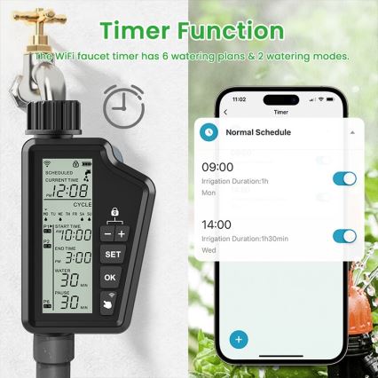 Immax NEO 07556L - Laistymo vožtuvas 4xAA IP65 Wi-Fi Tuya
