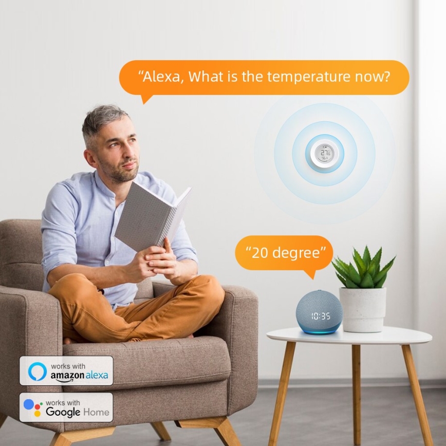 Immax NEO 07557L - Išmanus temperatūros ir drėgmės jutiklis 1xCR2430 Tuya