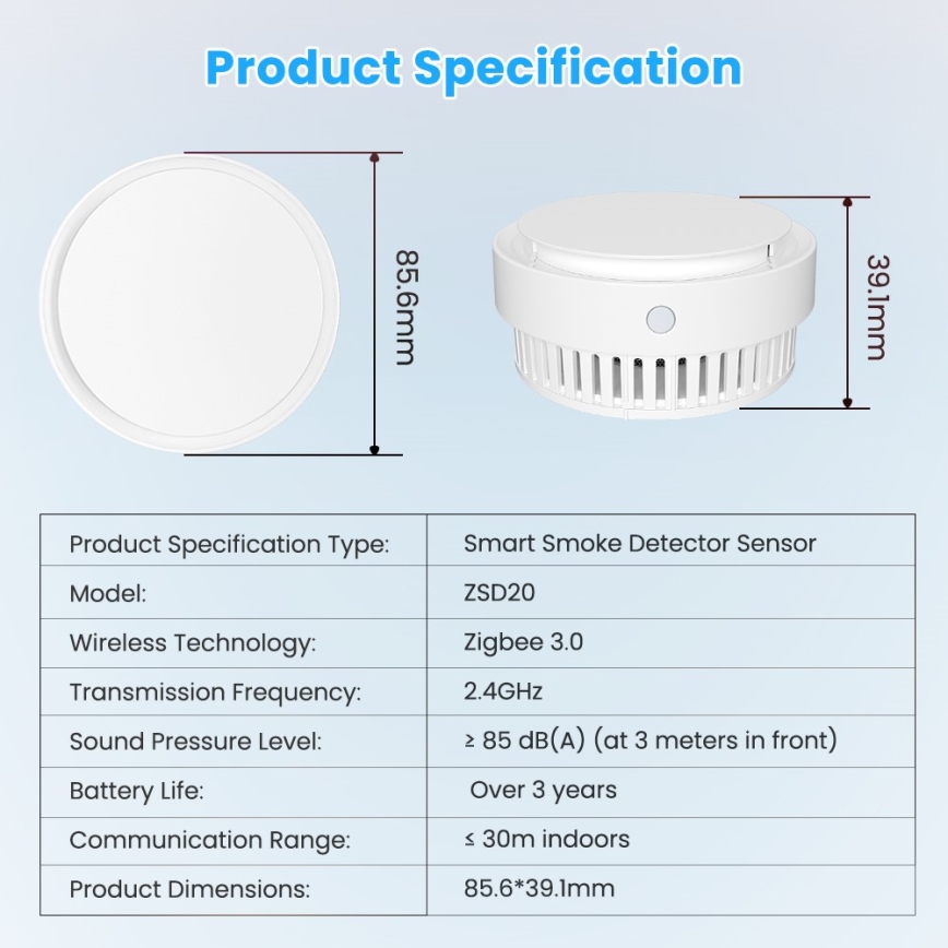 Immax NEO 07558L - Dūmų detektorius 1xCR123A Tuya