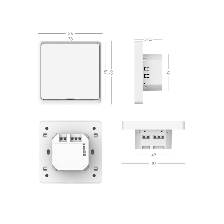 Immax NEO 07569L -1-mygtuko jungiklis  SMART 230V Wi-Fi Tuya