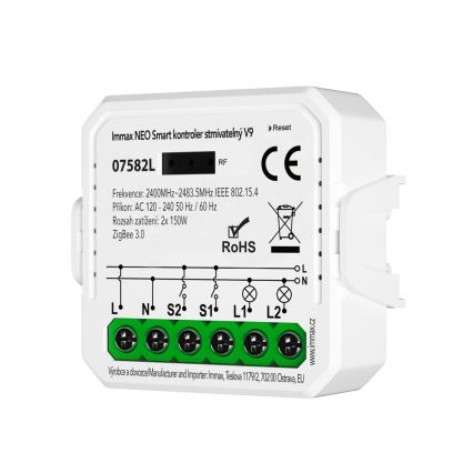 Immax Neo 07582L - Išmanusis pritemdomas valdiklis V9 2-mygtukai Tuya