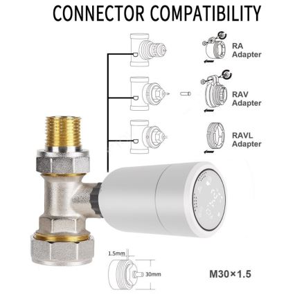 Immax NEO 07732A - RINKINYS 3x Termostatinė galvutė 2xAA/3V Tuya