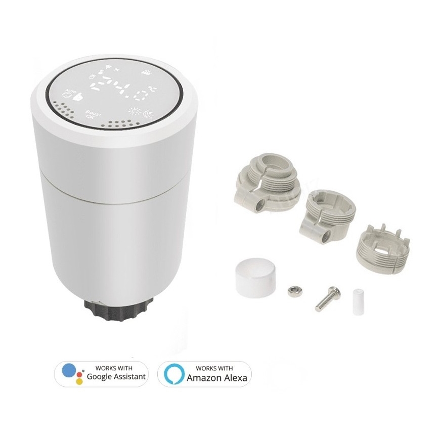 Immax NEO 07732B - RINKINYS 2x Termostatinė galvutė + BRIDGE PRO v2 2xAA/3V Tuya