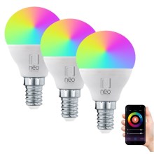Immax NEO 07745C - RINKINYS 3x LED RGB Reguliuojama lemputė E14/6W/230V 2700-6500K Wi-Fi Tuya