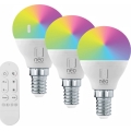 Immax NEO 07745CDO - rinkinys 3x dimeriuojamos LED RGB+CCT lemputės E14/6W/230V Tuya Wi-Fi + nuotolinis valdymas
