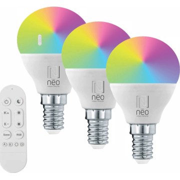 Immax NEO 07745CDO - rinkinys 3x dimeriuojamos LED RGB+CCT lemputės E14/6W/230V Tuya Wi-Fi + nuotolinis valdymas