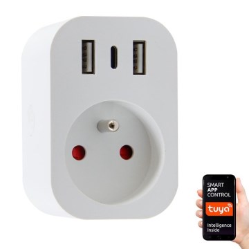 Immax NEO 07772L - Išmanioji maitinimo juosta 16A/230V su 2×USB ir 1×USB‑C, Wi‑Fi (Tuya)