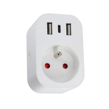Immax NEO 07772L - Išmanioji maitinimo juosta 16A/230V su 2×USB ir 1×USB‑C, Wi‑Fi (Tuya)