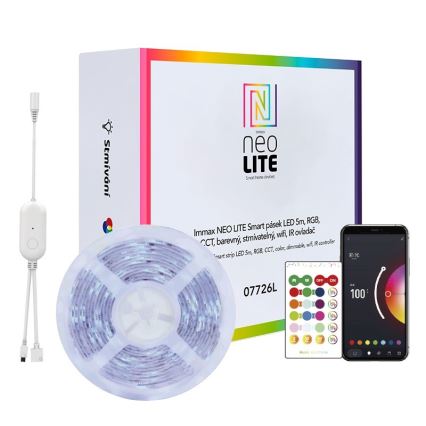 Immax NEO 07775L - LED RGB+CCT Pritemdoma juostelė NEO LITE LED/48W/230V 10 m IP65 MUSIC Wi-Fi Tuya + nuotolinio valdymo pultas