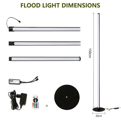 Immax NEO 07776L - LED RGB Reguliuojamas toršeras AMBIENTE LED/12W/230V Wi-Fi Tuya + nuotolinio valdymo pultas