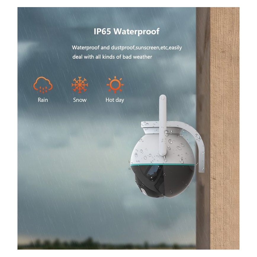 Immax NEO 07782L - Išmani lauko kamera su jutikliu BALL 355° P/T 4MP IP65 Wi-Fi Tuya
