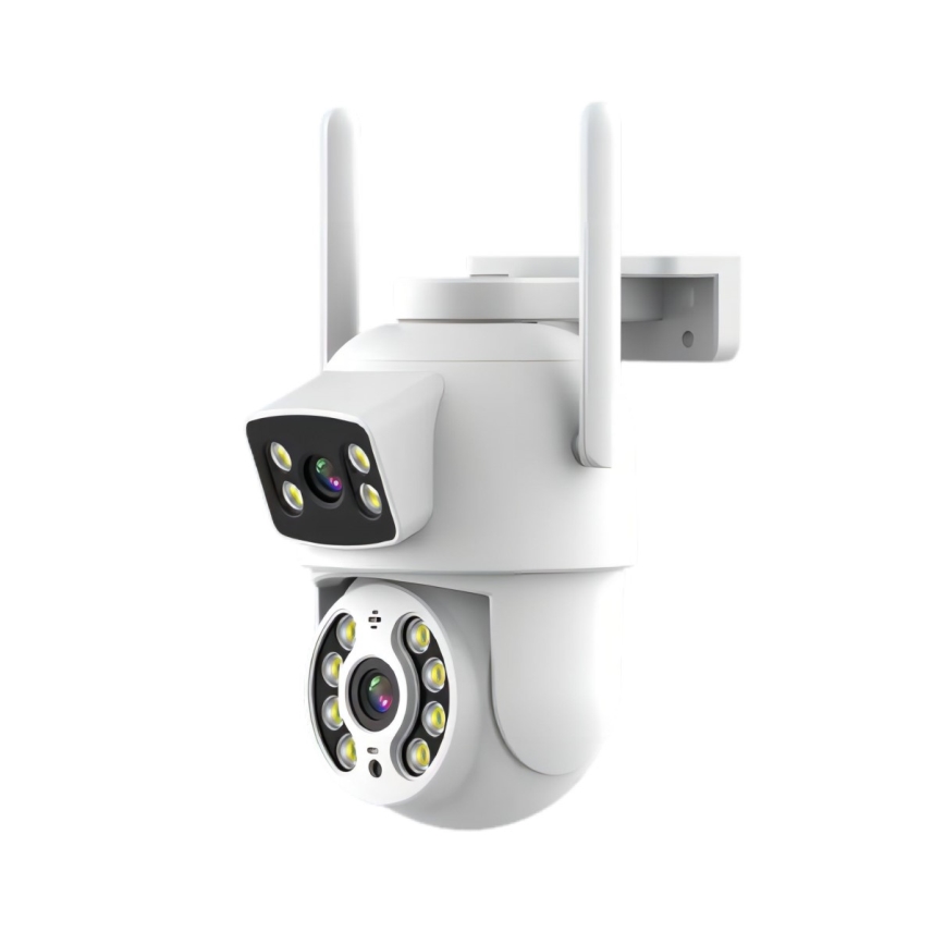 Immax NEO 07783L - Išmani lauko kamera su jutikliu DOUBLE 355° P/T 2x2MP IP65 Wi-Fi Tuya