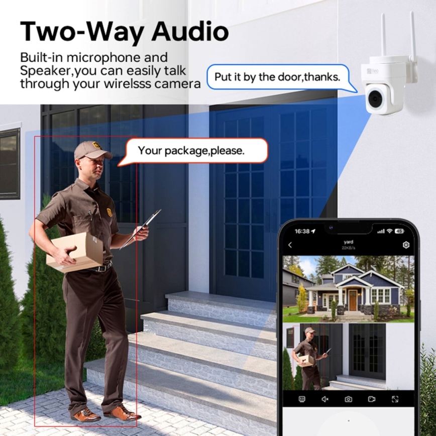Immax NEO 07793L - Išmani lauko kamera su jutikliu CUBE 4MP 5V IP65 Wi-Fi Tuya